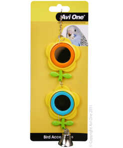 AviOne Bird Toy Double Buttercup Mirror