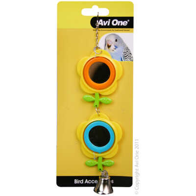 AviOne Bird Toy Double Buttercup Mirror