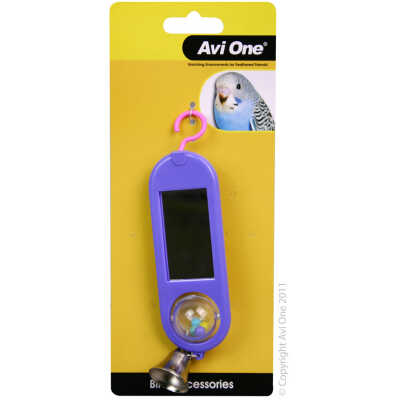 AviOne Bird Toy Double Sided Mirror with tumbling Ball