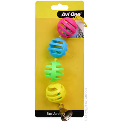 AviOne Bird Toy Geo Balls wth bell