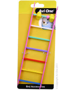 AviOne Bird Toy Multi Coloured Ladders with Geometric Beads