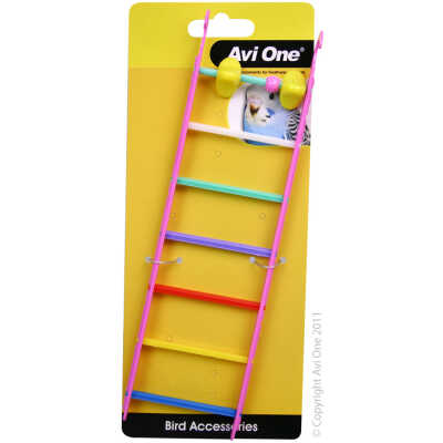 AviOne Bird Toy Multi Coloured Ladders with Geometric Beads