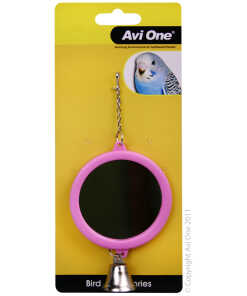 AviOne Bird Toy Round Mirror w bell 7.7cm