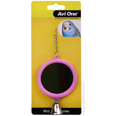 AviOne Bird Toy Round Mirror w bell 7.7cm