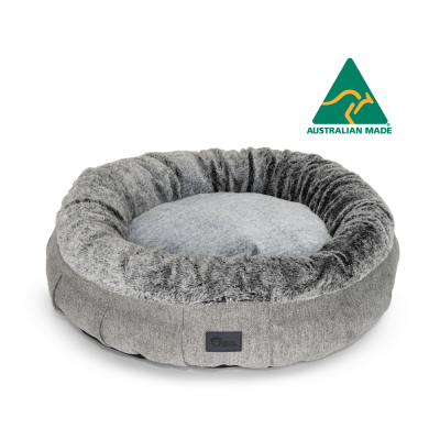 Harley Dog Bed Harlow Grey & Artic Faux Fur