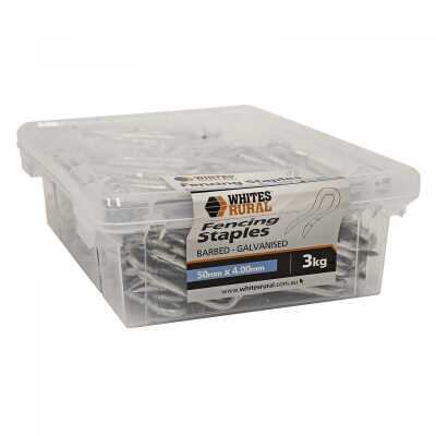 Fencing Staples Barbed Galvanised 50mm x 4mm 3kg