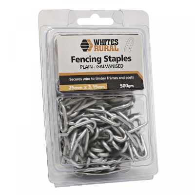 Fencing Staples Plain Galv 25mm x 3.15mm 500g