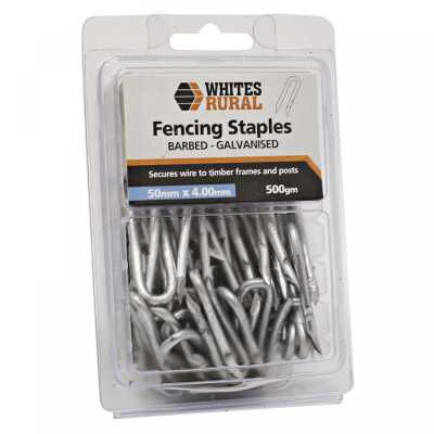 Fencing Staples Barbed Galvanised 50mm x 4mm 500g