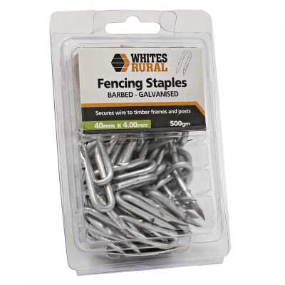 Fencing Staples Barbed Galvanised 40mm x 4mm 500g