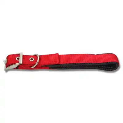 Dog Collar Padded Red 40cm