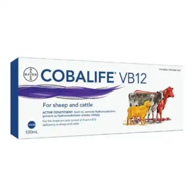 Elanco Cobalife Vitamin B12 Injection 500mL for sheep and cattle