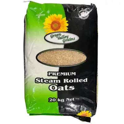 green valley steam rolled oats 20kg horse livestock feed