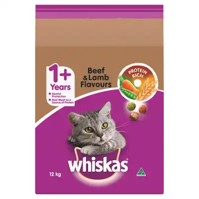 whiskas dry adult beef 12kg dry cat food australia