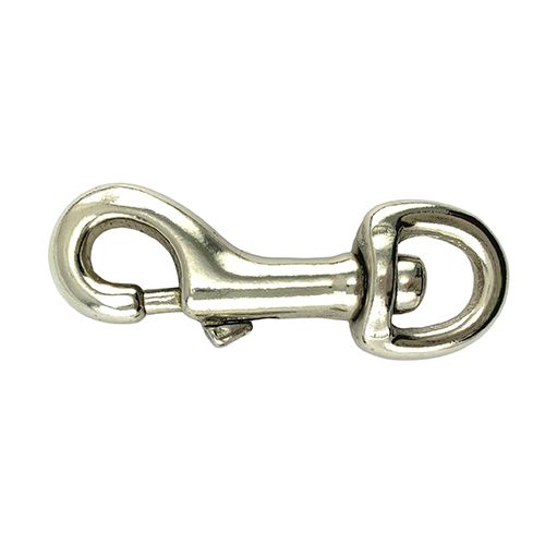 Round swivel eye snaphook nickel plated 19mm from Beaufort Animal Supplies