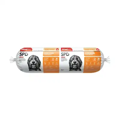 PRIME100 Chicken and Brown Rice Dog Food Roll 2kg available at Beaufort Animal Supplies