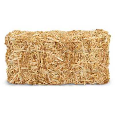 Straw bale for animal bedding and garden mulch available at Beaufort Animal Supplies